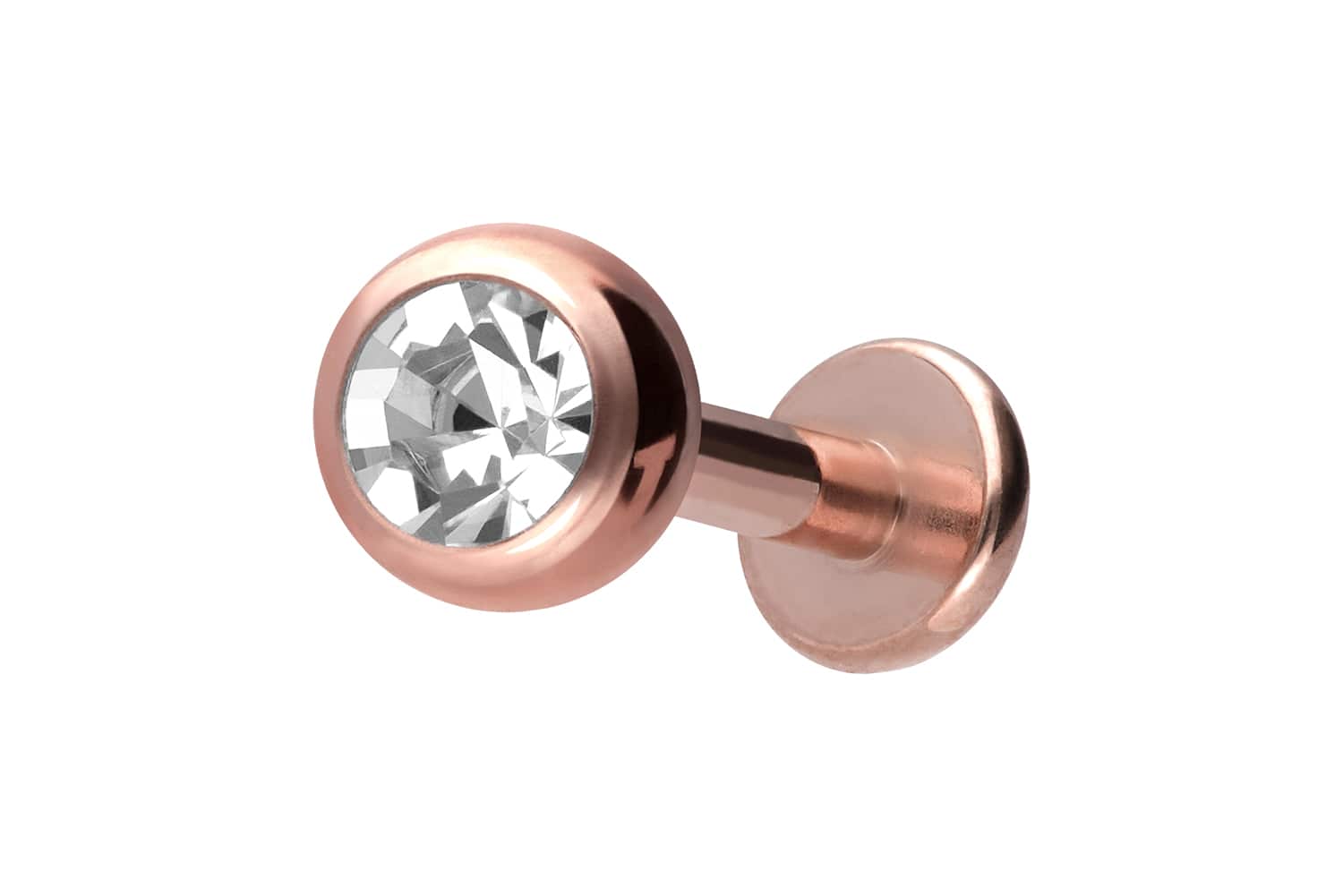Titan Labret Piercing mit Innengewinde KRISTALL